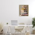 thumbnail image 3 of Stupell Industries Cottage Well Loved Bookstack Gold Floating Frame Canvas Art, 17 x 21, by LSR Design Studio, 3 of 8