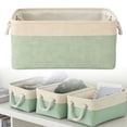thumbnail image 2 of Large Cotton Rope Baskets for Storage,Durable Woven Basket for Organizing,Blanket Basket Clothes Basket Laundry Hamper with Handles and Drawstring for Clothes,1Pc, Wear-Resistant(Green2,16x12.6x7.8"), 2 of 9