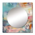 thumbnail image 2 of Designart "Vernal Wonders In Gentle Vintage Pastels I" Abstract Painting Pink Large Square Mirror - Square Bedroom Mirror Printed Wall Decor - Modern Square Printed Wall Mirror Art, 2 of 5