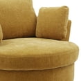 thumbnail image 7 of 42" Swivel Sofa Chair with 3 Pillows, 360 Degree Swiveling Round Sofa Accent Upholstered Barrel Chair with Armrest and Backrest for Living Room Bedroom, Easy Assembly, Yellow, 7 of 7
