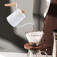 thumbnail image 1 of Hervidor de Tetera de café con tapa, mango ergonómico de 350 ml Verter sobre Hervidor de café por goteo para exteriores, Camping Home blanco BLESIY Tetera de goteo de café, 1 of 8