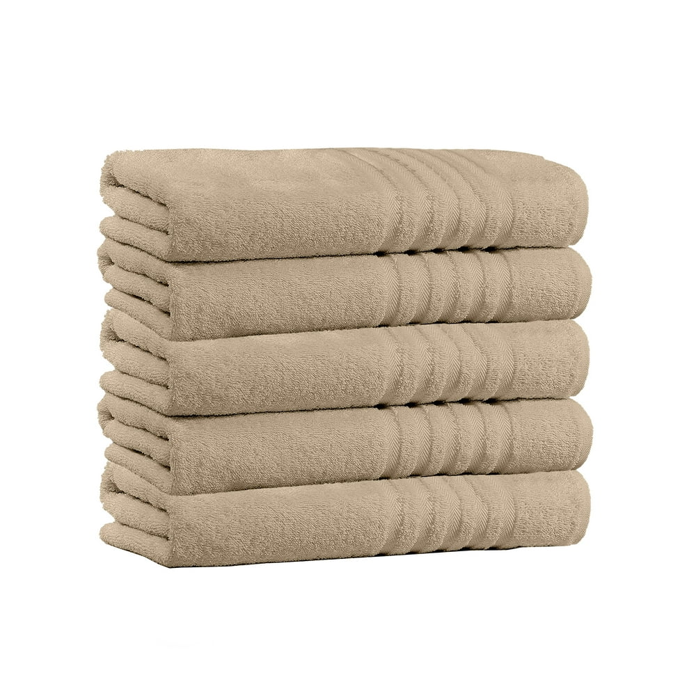 100 Cotton 5Pack Bath Towel Sets Extra Plush & Absorbent Oversized