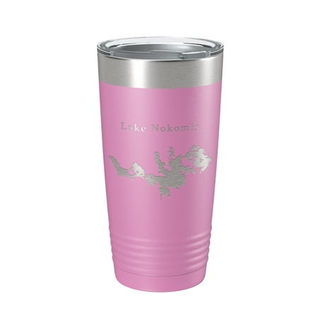 

Lake Nokomis Map Tumbler Travel Mug Insulated Laser Engraved Coffee Cup Wisconsin 20 oz Light Purple
