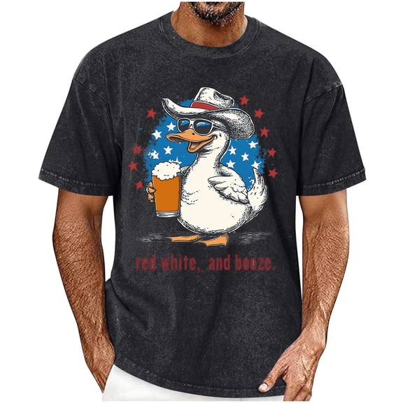 Vetsdori Independence Day Tshirts for Men Summer 4th of July Pullover Short Sleeve Patriotic Red White and Blue Shirts,Star Graphic Outdoor Mens Tops