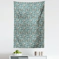 thumbnail image 1 of Brown and Blue Tapestry, Vintage Style Pattern with Abstract Shapes with Little Dots, Fabric Wall Hanging Decor for Bedroom Living Room Dorm, 5 Sizes, Slate Blue Beige, by Ambesonne, 1 of 1