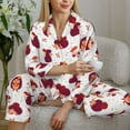 thumbnail image 6 of Pajama Sets for Women 2 Pcs, Cartoon Hedgehogs Button Down Long Sleeve Sleepwear Lounge PJ Sets, 6 of 6