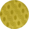 thumbnail image 1 of Ahgly Company Tapis d'Intérieur Lavables à la Machine, Ronds, Transitionnels, Marron, Tiges Dorées Foncées, Ronds de 3', 1 of 7