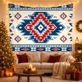 thumbnail image 3 of Symmetrical Southwestern Diamond Art on Cream Background, Majestic Boho for Native Art Lovers, Geometric Star Decor, Housewarming Gift, Tapestry Wall Hanging for Bedroom and Living Room, 3 of 7