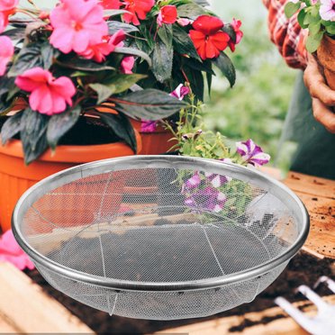 4 Pack Rock Garden Sieve Soil Sifter, Round Plastic Gardening Soil Sifting Pan Sand Sifter Set, Compost Sifter Rock Sifter Dirt Sifter For Small Gravel Soil Sand