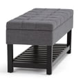 thumbnail image 4 of Simpli Home Saxon 43 inch Wide Transitional Rectangle Storage Ottoman Bench in Slate Grey Linen Look Fabric, 4 of 5