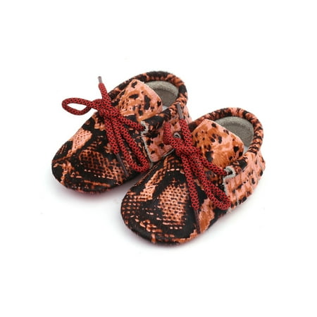 

Crocowalk Toddler Moccasin Shoes Prewalker Flats Soft Sole Crib Shoe Infant Party Breathable First Walkers Style J 6C