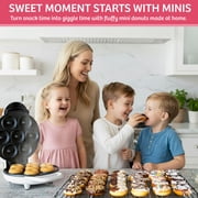 Chef Buddy Nonstick Mini Donut Maker Machine for At-Home Doughnuts (White)