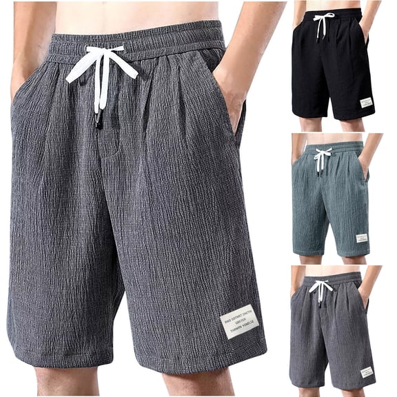 Admvng Mens Relaxed-Fit Drawstring Walk Shorts Big & Tall Summer Casual Shorts with Elastic Waist