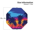 thumbnail image 2 of Picia Beach with Palm Trees Printed Leather Coasters for Drinks, 4" Drink Coasters Set of 4 for Tabletop Protection, Handmade Luxurious Home Décor and Housewarming Gift -Octagon, 2 of 6