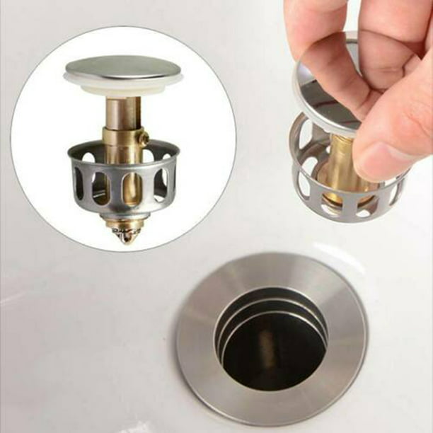 Wash Basin Rebound Drain Filter Pop Up Bathroom Sink Plug Com - Bathroom Sink Drain Cap Stuck