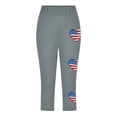 thumbnail image 5 of ZACPNCV Girls Capri Leggings Independence Day Print High Waist Kids Leggings Athletic Sports Workout Dance Tights Cropped Pants Gray 6-7 Years, 5 of 9