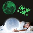 thumbnail image 4 of Sywqhk 435 pegatinas de pared de estrellas y luna luminosa, calcomanía de arte mural para habitación (30 cm verde) Sywqhk Para estrenar, 4 of 6
