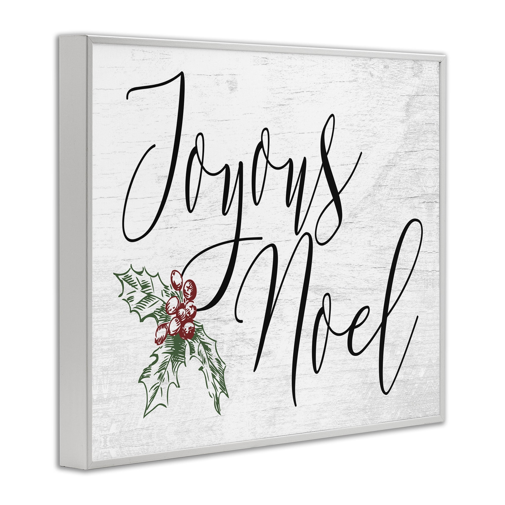 Stupell Industries Joyous Noel Christmas Botanicals Holiday Painting White Framed Art Print Wall Art, 30 x 24