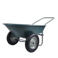 thumbnail image 5 of Premium Dual-Wheel Home Utility Yard Wheelbarrow Garden Cart w/Built-in Stand for Lawn, Gardening, Grass, Soil, Bricks, and Construction, Green, 5 of 7