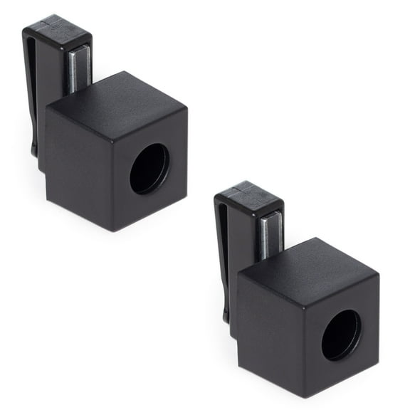 OKKO Magnetic Billiard Pool Cue Plastic Chalk Holder w/Belt Clip Black, 2-Pack