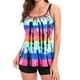 thumbnail image 4 of VISgogo Mujeres Swim Shirt + Shorts, Geometry/Rainbow/Butterfly Print Swimming Tops Traje de baño Pantalones cortos Traje VISgogo  moda, 4 of 9