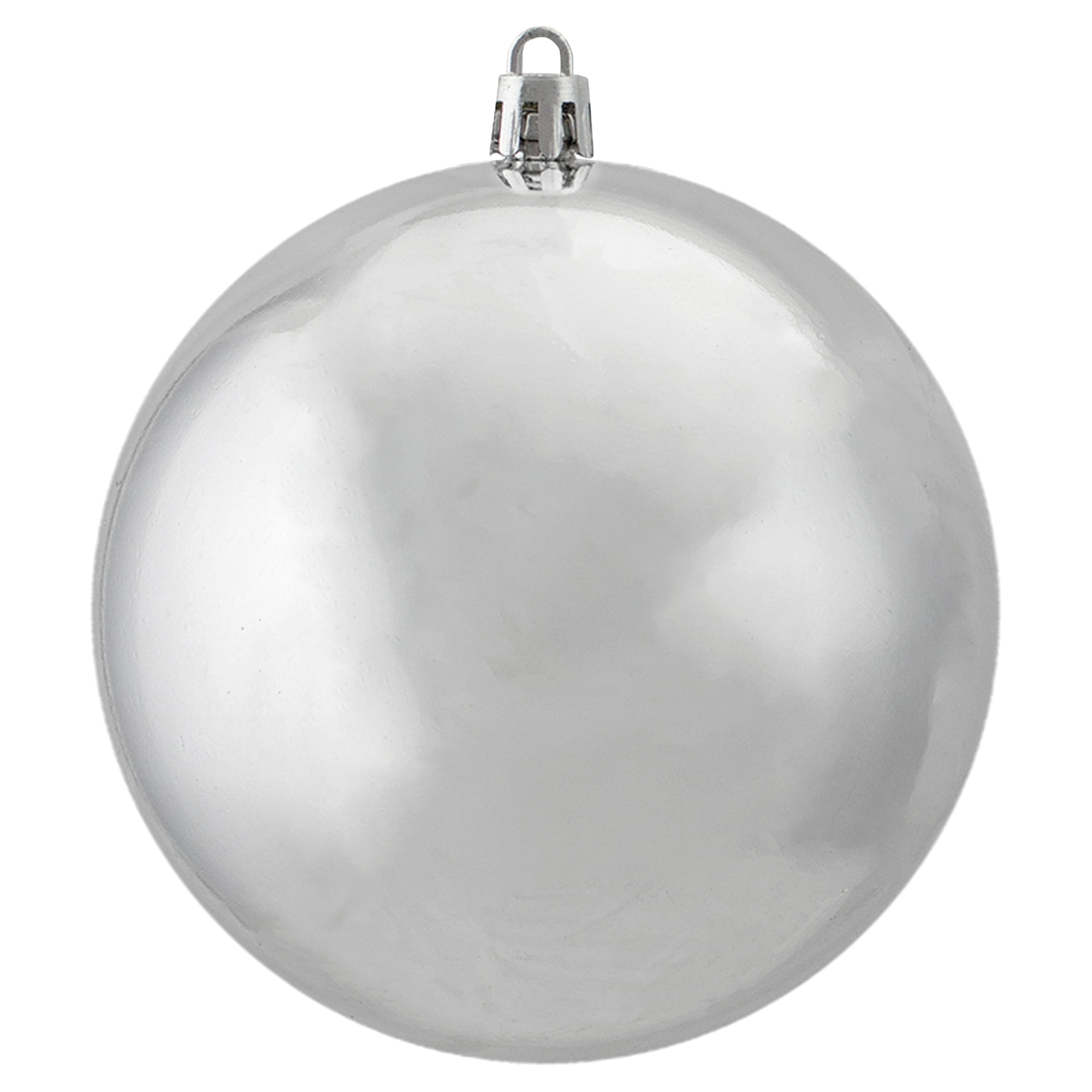 12ct Shiny Silver Splendor Shatterproof Christmas Ball Ornaments 4" (100mm)