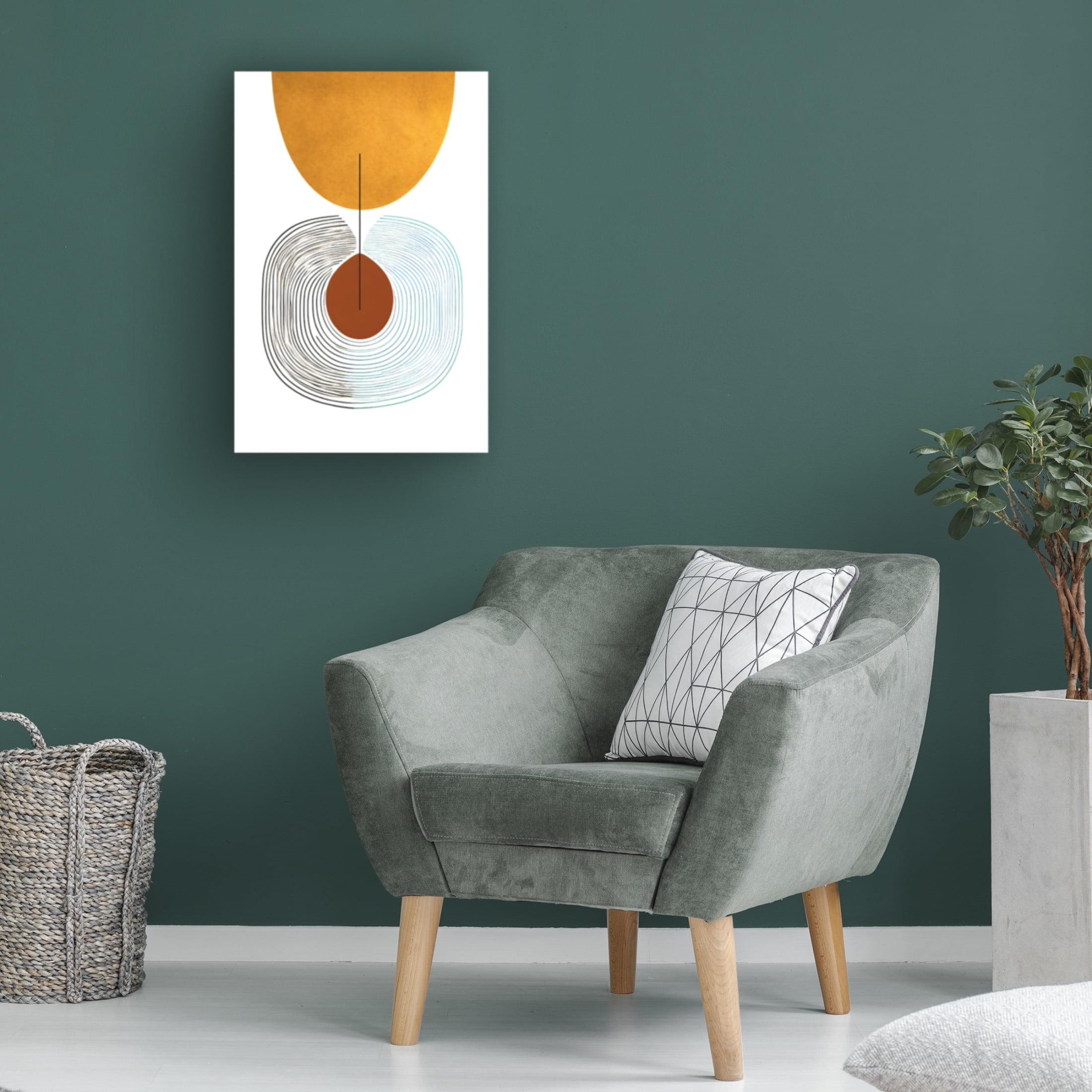 Canvas Wall Art - Ray Heere 'Mid Century Abstract Painting 17' Wall Art for Living Room, Bedroom, or Office Décor by Trademark Fine Art - 22 x 32 Inches