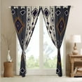 thumbnail image 3 of Aztec Geometric 30%-50% Blackout Curtains 38"Wx54"L,Vintage Western Boho Window Curtains Southwestern Tribal Curtains & Drapes Men American Curtains 2 Panels Black Brown, 3 of 5