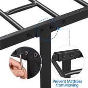 Renwick Jocelyn Modern Scroll Metal Platform Queen Bed, All Ages, Black