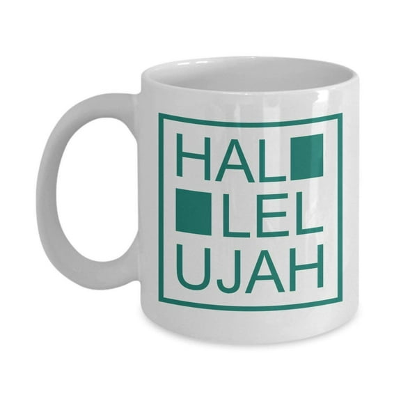 Hallelujah Christianity Themed Coffee & Tea Gift Mug Cup For New Christian Men & Women