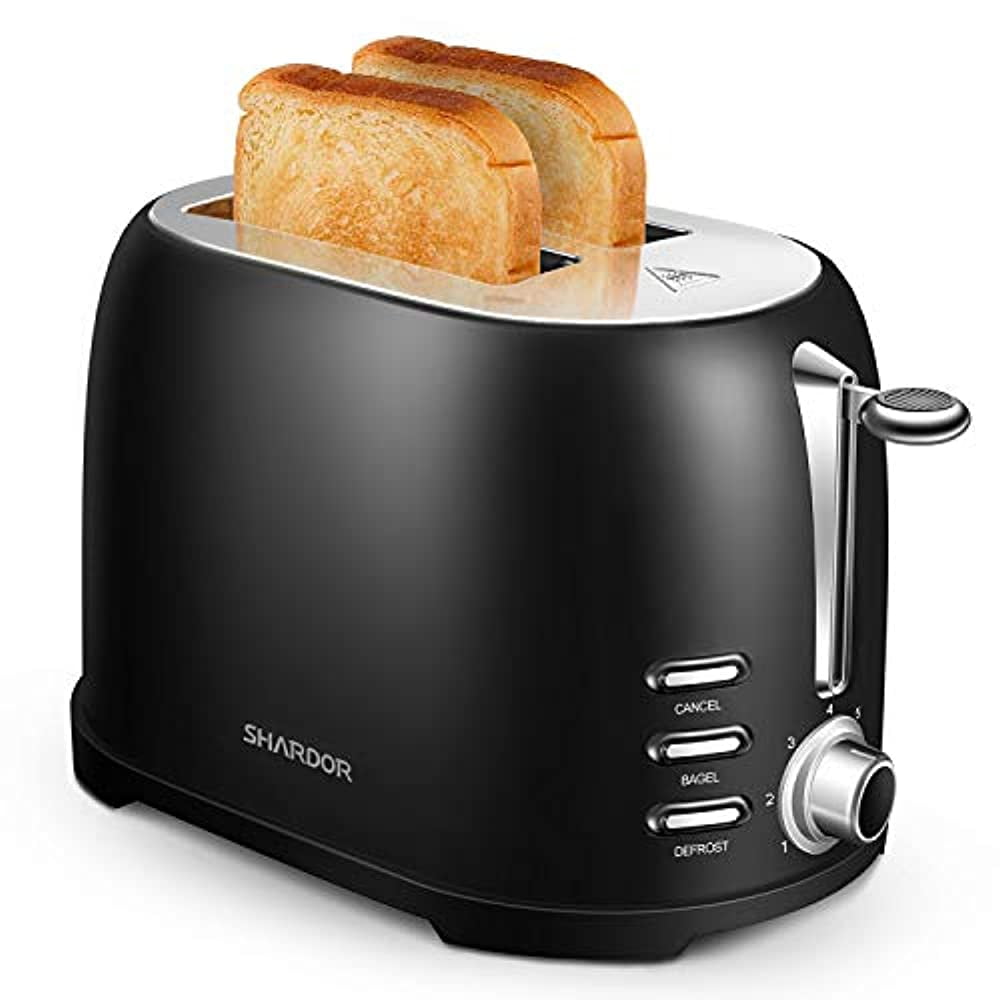 SHARDOR Toaster 2 Slice Extra Wide Toaster Stainless Steel Toaster