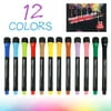 Fyeme 12 Magnetic Whiteboard Pens and Eraser set, 12 Colors Fine Tip Whiteboard Markers, Low-Odor, Non-Toxic Fine Point Pens for Kids