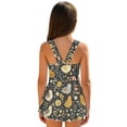 thumbnail image 2 of COEQINE Girls Tank Neck One Piece Swimsuit with Skirt & Liner, Sleeveless Wide Straps V-Back Summer Swim Dress for Swim Lessons & Water Play, Ages 10-11, Cute Chicken Floral, 2 of 8