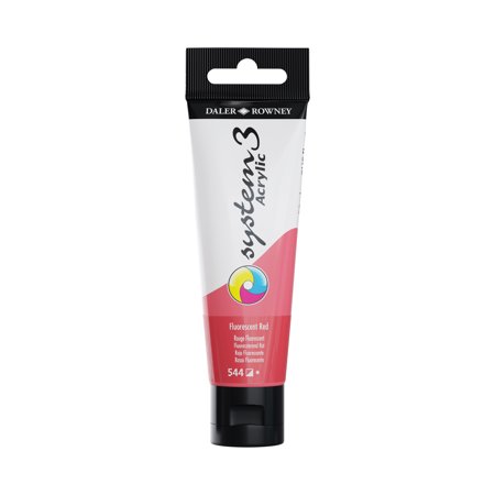 UPC: 5011386109046 | Daler-Rowney Original System 3 Acrylic Paint  59ml Tube  Fluorescent Red