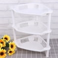 3 Layer Plastic Small Storage Shelves Plastic Basket Corner Shelf Organizer Desk Stand Rack