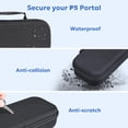 thumbnail image 3 of 4 in 1 Carry Case for PS Portal Remote Player, Protective Case Accessories Bundles, Travel Carrying Bag, 2 Screen Protector Tempered Glass-Black, 3 of 8