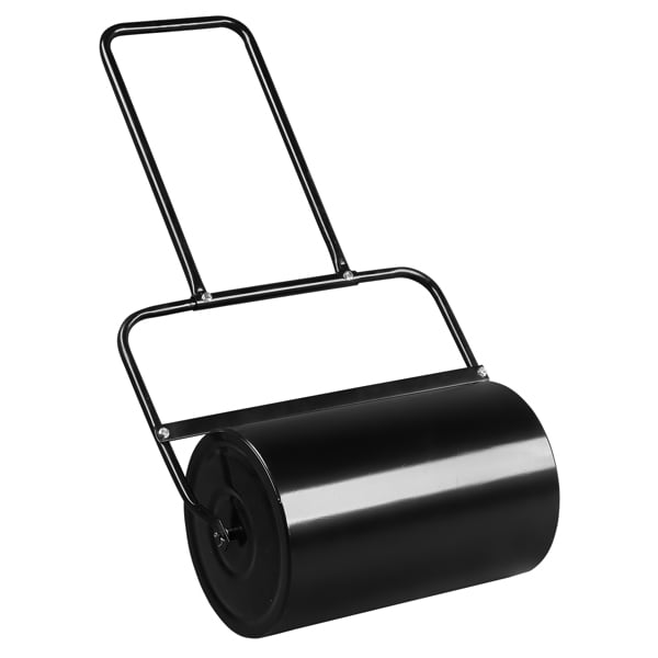 19.5in Lawn Roller Iron Cylindrical Black