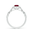 thumbnail image 2 of ANGARA Natural Oval 1 ct Ruby Trillium Floral Shank Ring in 14K White Gold for Women (Size-7x5mm) | July Birthstone, Birthday, Anniversary, Jewelry Gift for Women | Natural Ruby Ring, 2 of 9