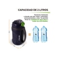 thumbnail image 3 of Termo de Agua Hikeo 2 Litros Deportivo Plástico de Doble Pared Tapa Hermética y Popote, 3 of 3