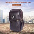 thumbnail image 1 of Bolsa Riñonera de piel de vaca para hombre. cartera para teléfono móvil con cremallera de negocios (marrón oscuro) Ehuebsd Nuevos Originales, 1 of 6