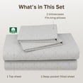thumbnail image 4 of California Design Den California King Sheet Set - 400 Thread Count 100% Cotton Sateen, California King Sheets Deep Pocket Set, 4 Piece Bed Sheet Set - Taupish-Sage Crosshatch Print, 4 of 8