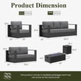 thumbnail image 7 of LayinSun Oversized Aluminum Outdoor Furniture Set, 5 Piece Patio Sofa Sets with Fire Pit Table, Deep Seating and Upgraded 6-inch Cushions for Porch, Balcony, Deck, 7 of 7