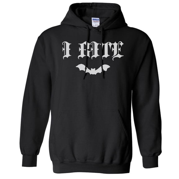 Bat I Bite Hoodie Sweatshirt Unisex Large Black