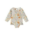 thumbnail image 1 of QJUHUNG Baby Toddler Girl Long Sleeve Swimsuit Rashguard Swimwear Ruffled One Piece Bathing Suit, 1 of 8