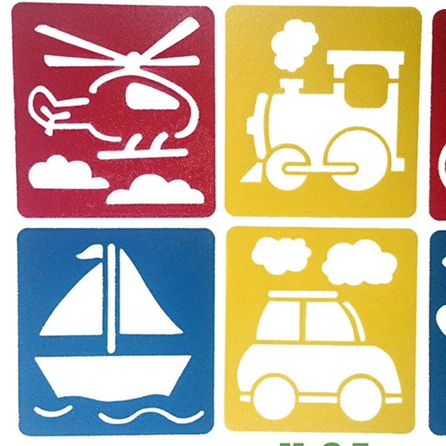 fastboy Children drawing Pattern with Different Shape Environmental PP Painting Stencil for School Project