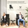 thumbnail image 4 of Outsunny 3PCs Glider Rocking Chairs with Table for Patio Garden Black, 4 of 10