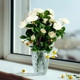 thumbnail image 3 of Artificial Azalea Flowers Outdoor Fake Flowers Faux Plastic Eucalyptus Plants UV Resistant Silk Flower Shrubs for Garden Porch Window Hanging Planter Decorations, 3 of 4