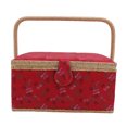 thumbnail image 2 of Cesta De Costura De Gran Capacidad, Caja Organizadora De Suministros De Patrones De Letras Para Amantes De Las Manualidades Con Bandeja Desmontable, Bolsa Interior Con Almohadilla, 2 of 7
