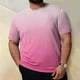 thumbnail image 1 of Tops para hombre, blusas y camisas de manga corta con cuello redondo para hombre, blusa informal grande con cuello redondo y manga corta degradada, blusa de poliéster para hombre, 1 of 5