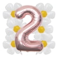thumbnail image 1 of Set de globos Antwhale número 40" en oro rosa con margaritas, 1 of 4